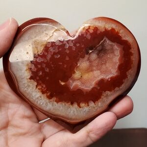 Carnelian Crystal Heart With Druzy